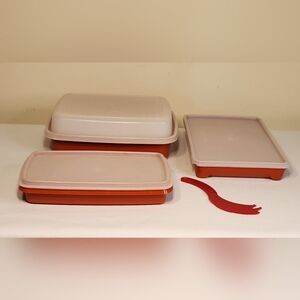Vintage Tupperware Jr Season Serve #1518, Hot Dog Keeper #1292, Deli Keeper #816